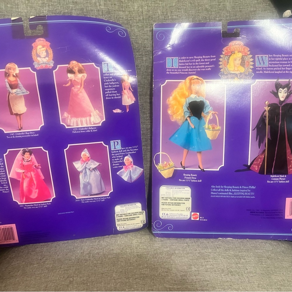 1991 -1992 Mattel Disney Princess Costume Playsets Sleeping Beauty & Cinderella - Picture 2 of 7